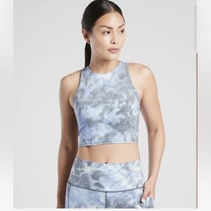 Athleta Spray Dye Merri Perri Conscious crop tank with pads like new size S